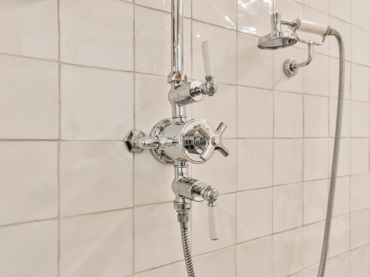 shower valve in modern bathroom