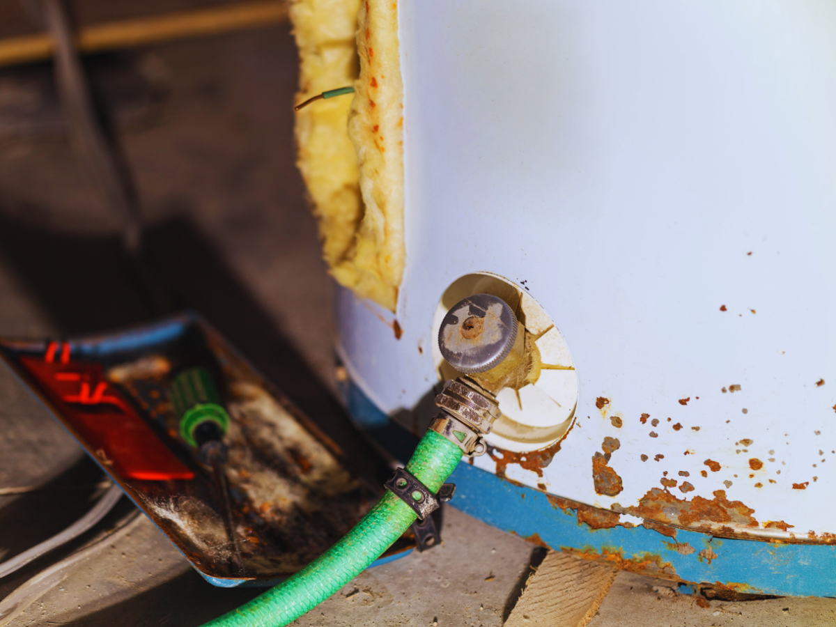 water heater thats been affected by Tampa, FL's climate and hard water