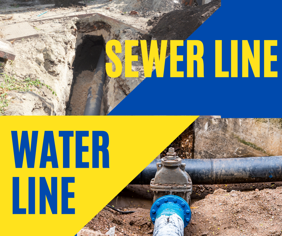 water line vs sewer line 
